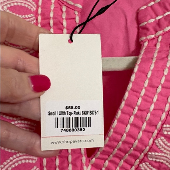 Entro Pink Embroidered Women's Top - Picture 2 of 2